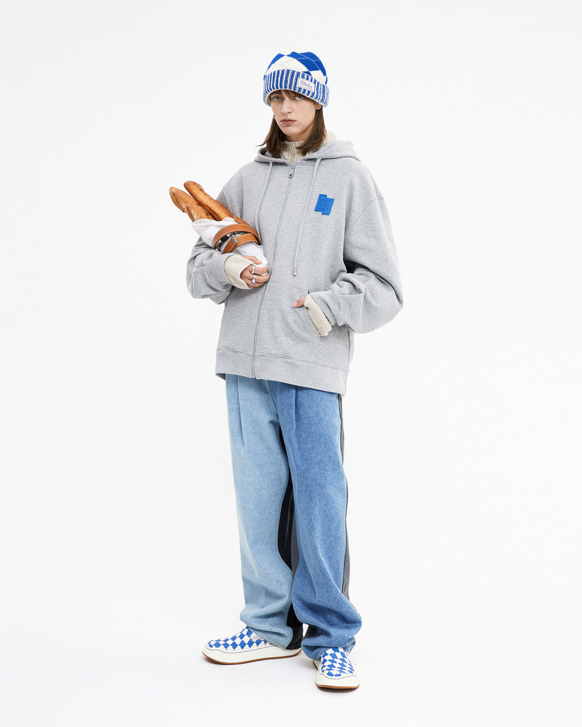 ADERERROR - TRS decal hoodie zip-up